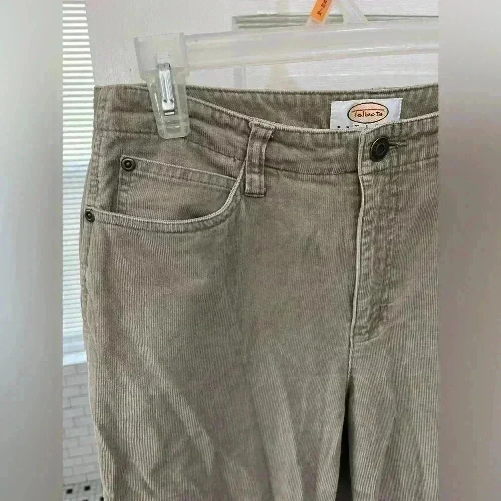 talbots petite tan corduroy, straight leg‎ pants women size 8